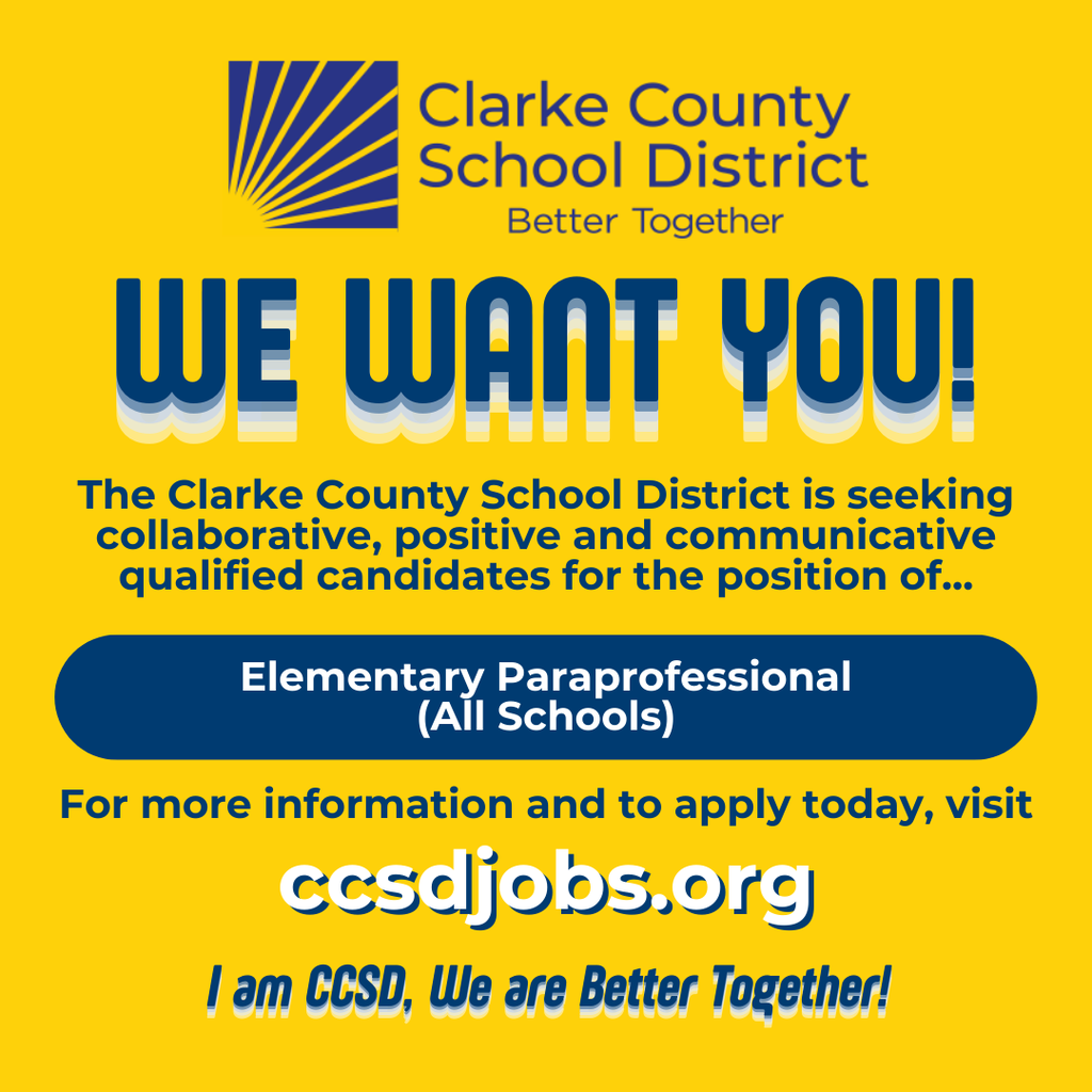We Want You Elementary Paraprofessional