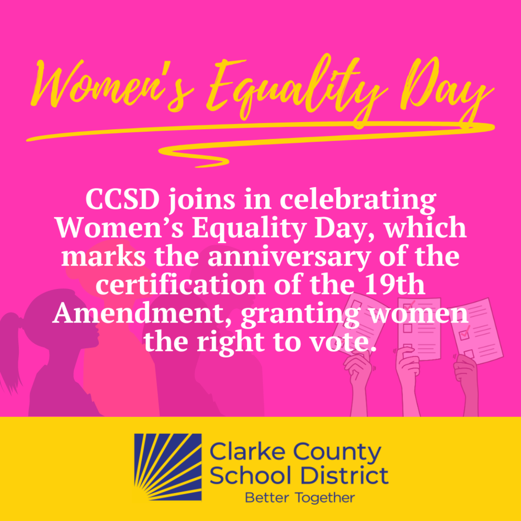 Happy Women's Equality Day from CCSD!