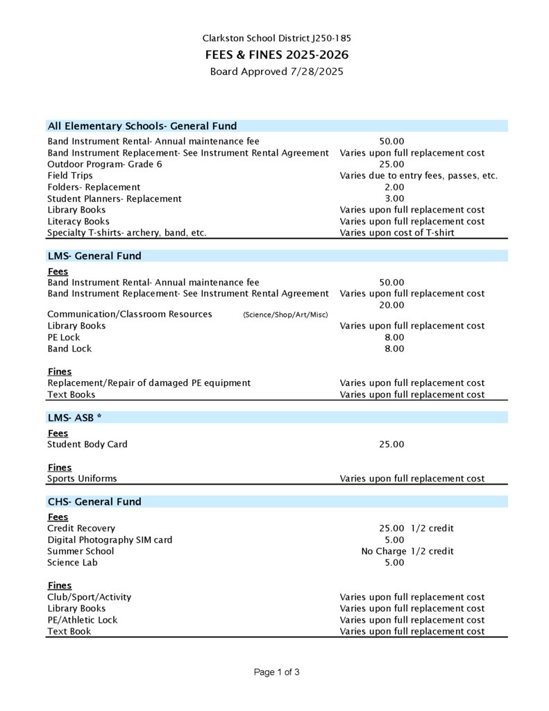 Fees and Fines