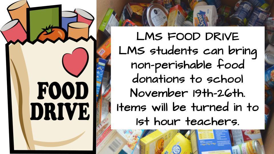 LMS Food Drive November 19-26