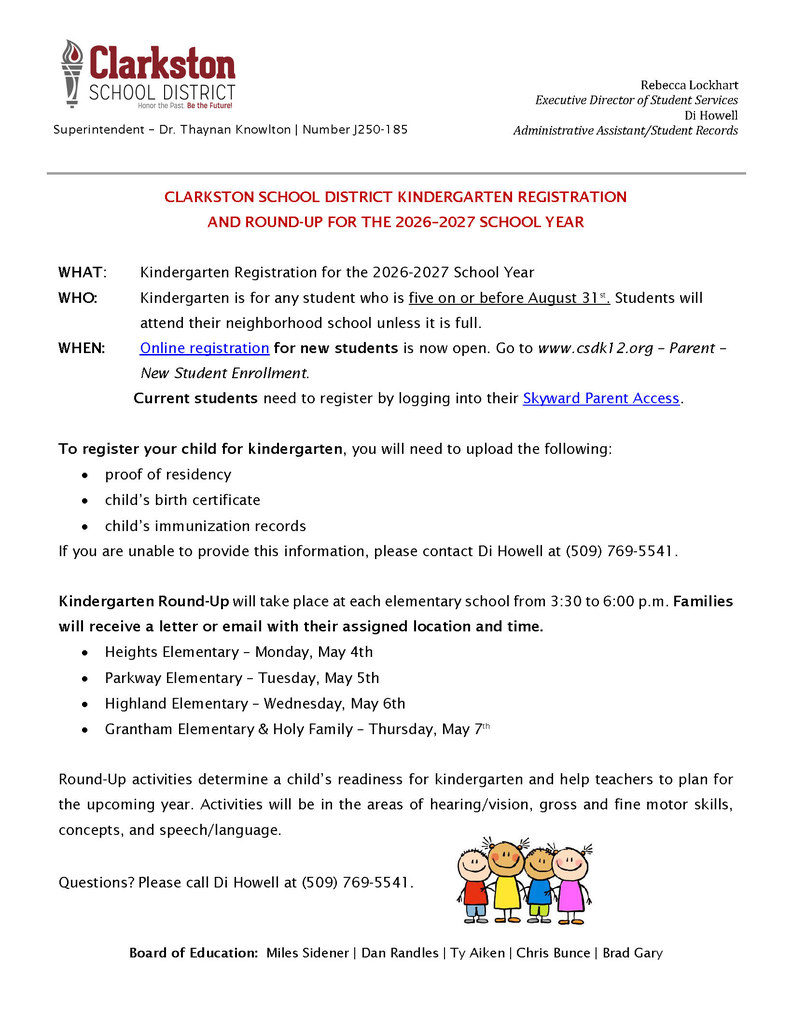 Kindergarten Registration Open