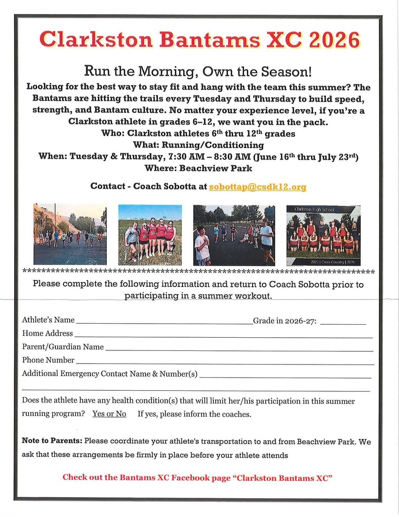 Clarkston Bantam XC Summer program. 