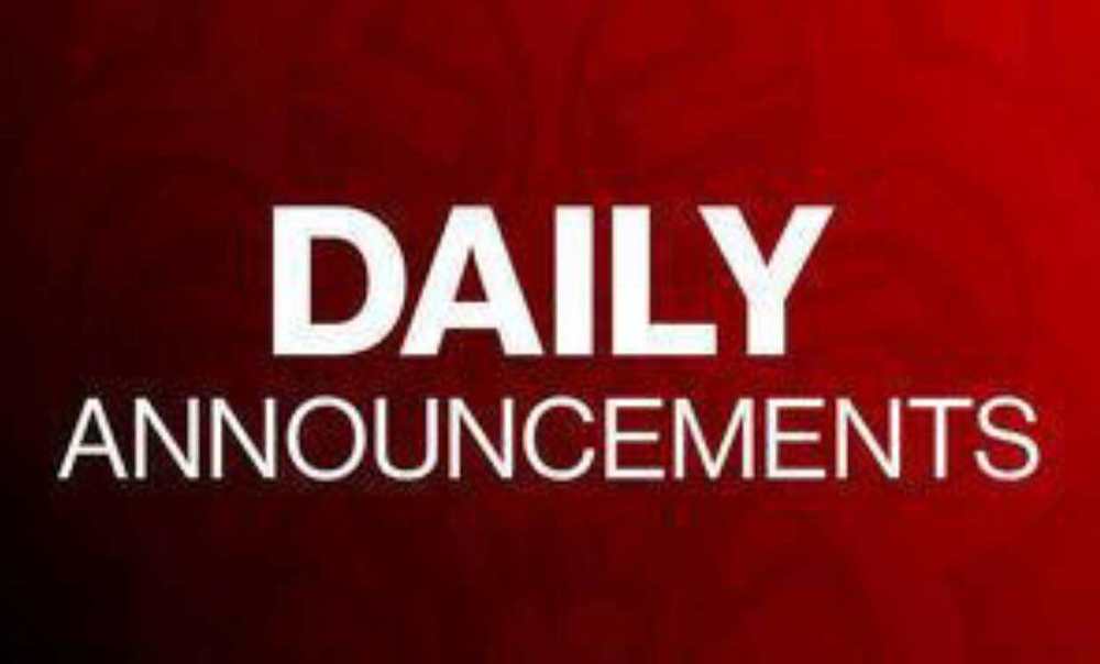 Daily Announcements
