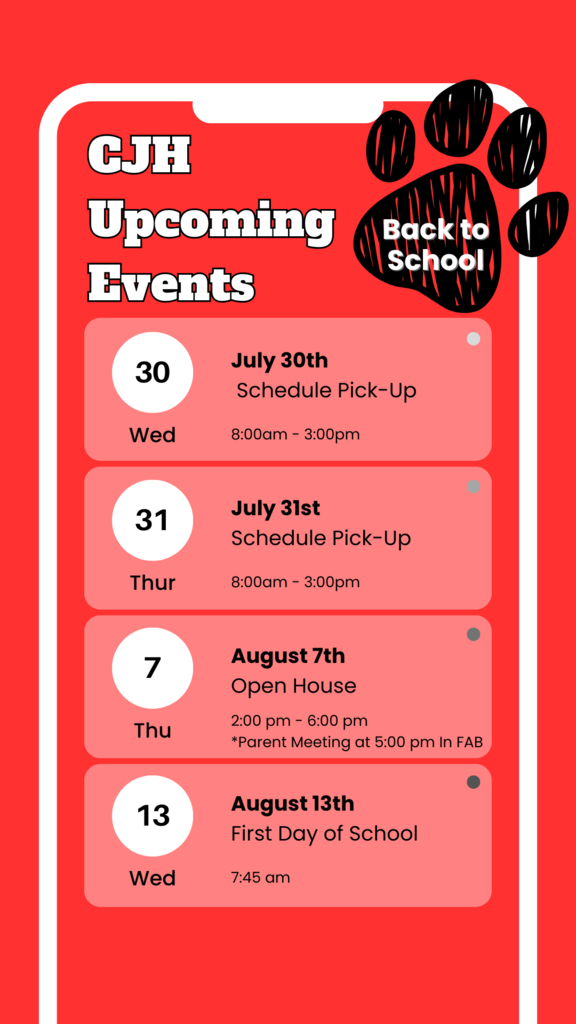 CJH Upcoming Events