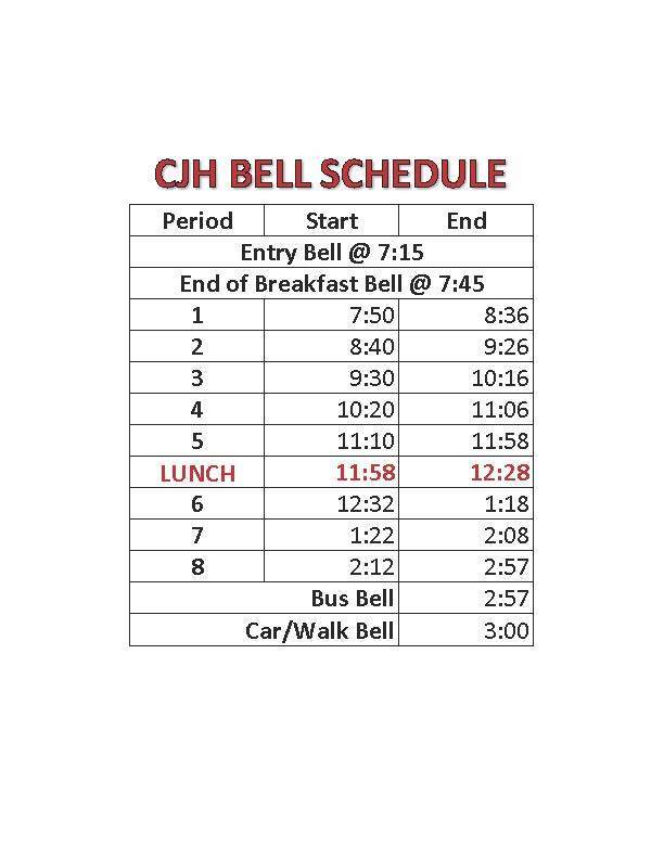 CJH Bell Schedule