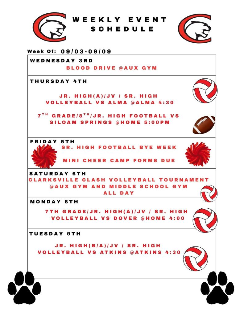 Weekly Event 09/03-09/09