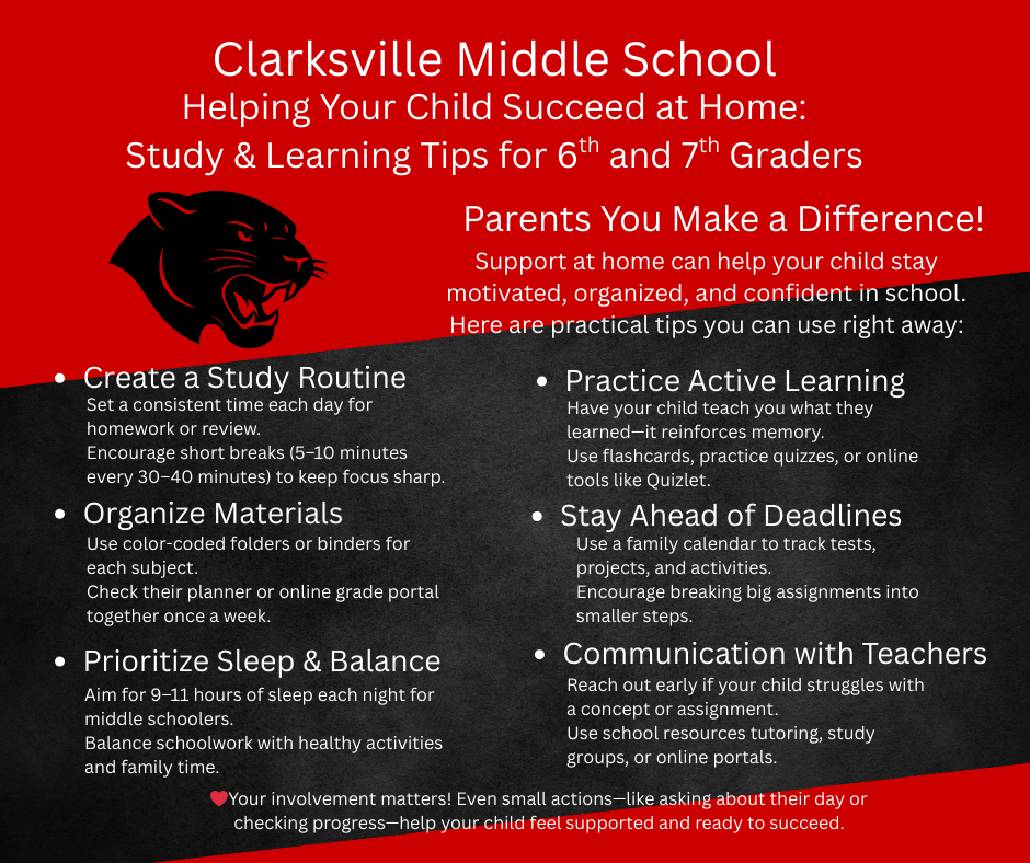 Clarksville Middle School Study & Learning Tips
