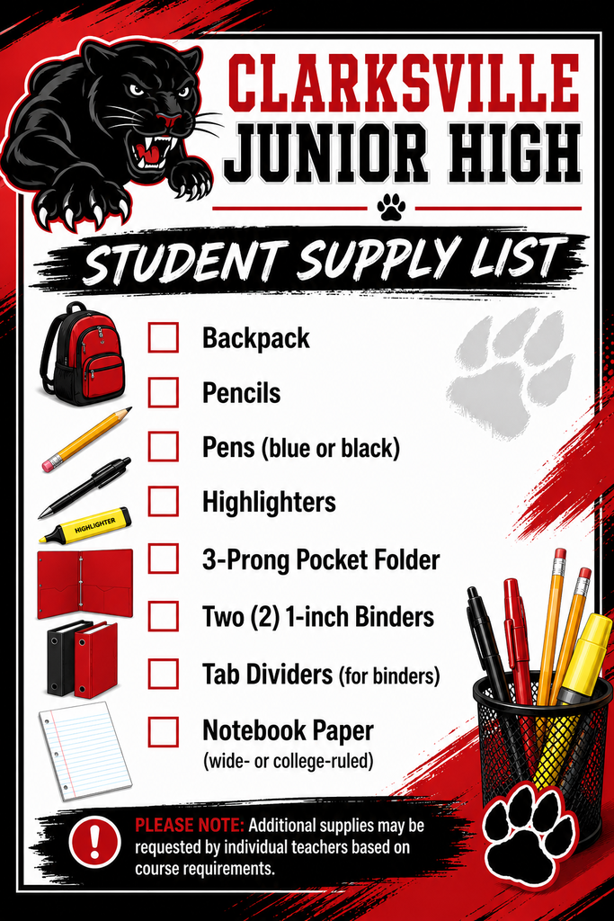 CJH Supply List