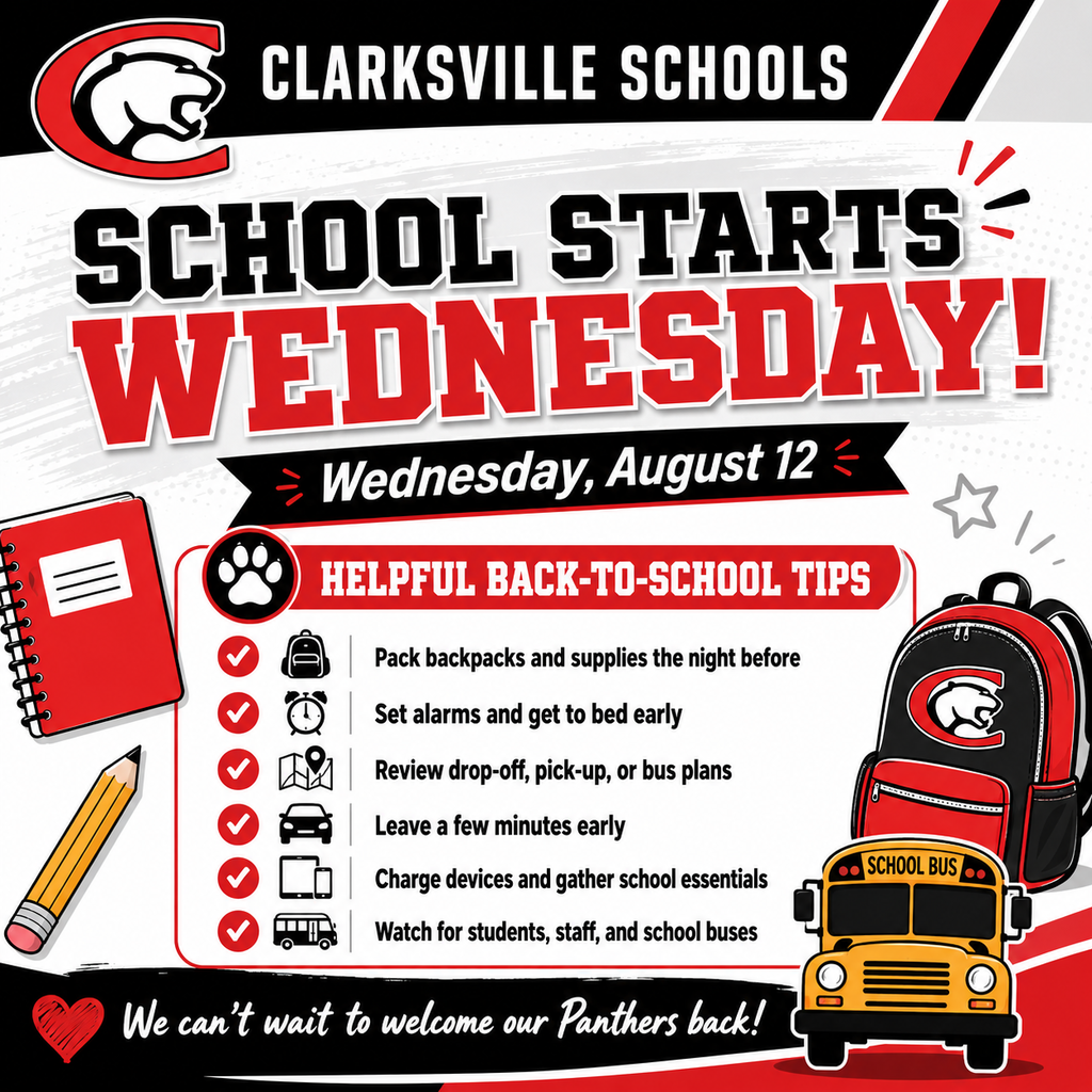 School starts Wednesday!