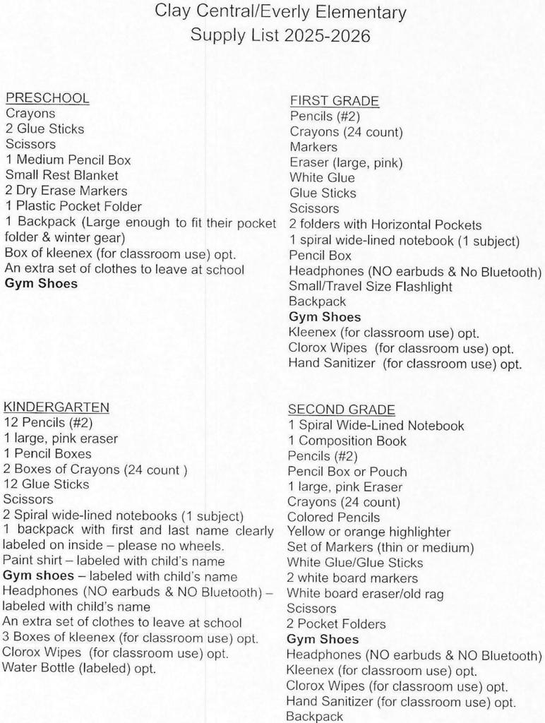Supply List