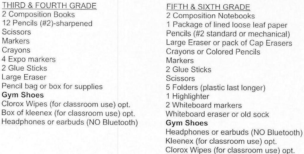 Supply List