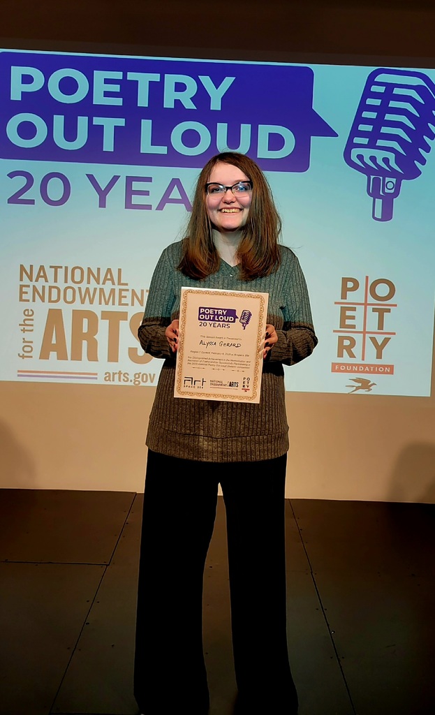 CCHS sophomore Alyssa Gerard competed at the Poetry Out Loud competition in Carbondale, IL this past Saturday. Though she didn't place, Alyssa did a great job! (Photos courtesy of Delta Gerard)