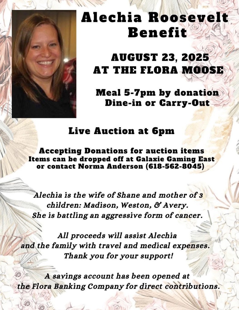 Alechia is a familiar face among our Clay City Schools family. During this difficult time, we would like to help. If you have any donations that you’d like to contribute, please feel free to drop them off at Clay City CUSD 10 District Office.