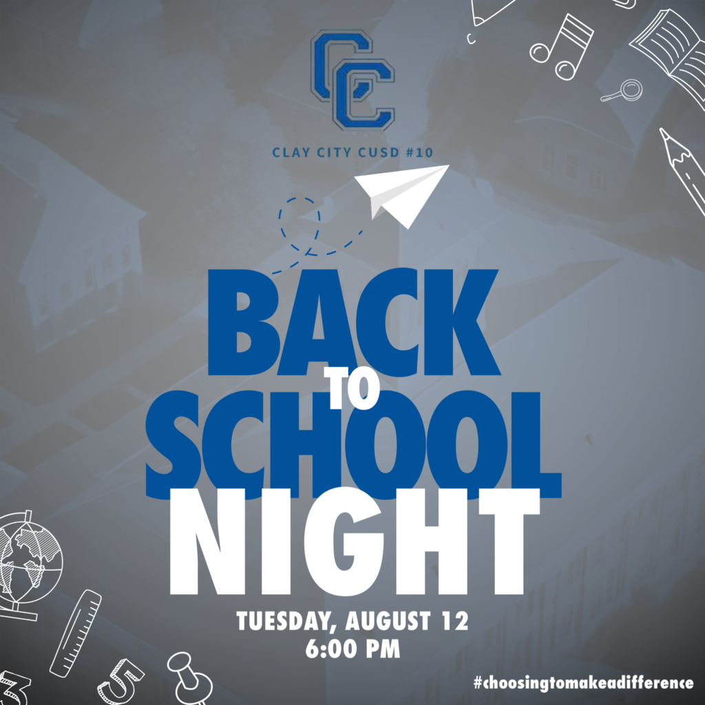 Don’t forget to join us for Back-To-School Night on Tuesday, August 12 at 6:00pm!