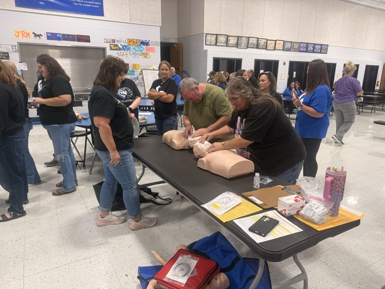 Faculty and staff participated in CPR training this afternoon. Thank you to Frontier Community College and the EMTs from Richland and Clay Counties who provided the training.