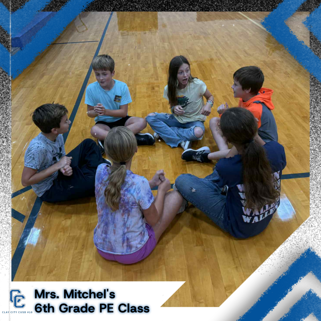Mrs. Mitchel's sixth grade PE class act as if they are rowing a boat as they play the game Shipwreck. Students following directions in a Simon Says-like manner while teaming up with their "shipmates". Laughter and smiles filled the gym as they participated in the activity!