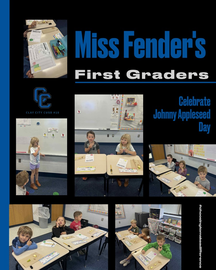 Today Miss Fender's first graders celebrated Johnny Appleseed Day!
