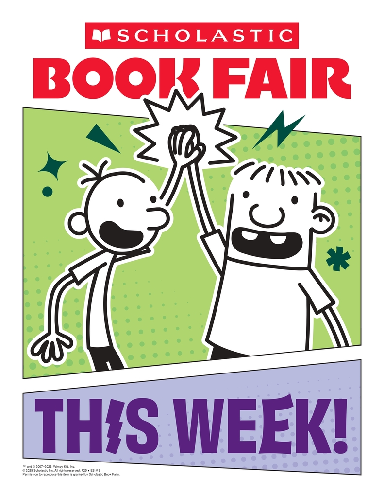 Don't forget! The book fair is happening this week! Come visit Mrs. Goodrum in the library to shop any day during school through Thursday. You can also shop Tuesday evening from 4:30-8:00pm during Parent-Teacher Conferences. Come check out the selection and find something good to read over the upcoming long weekend!