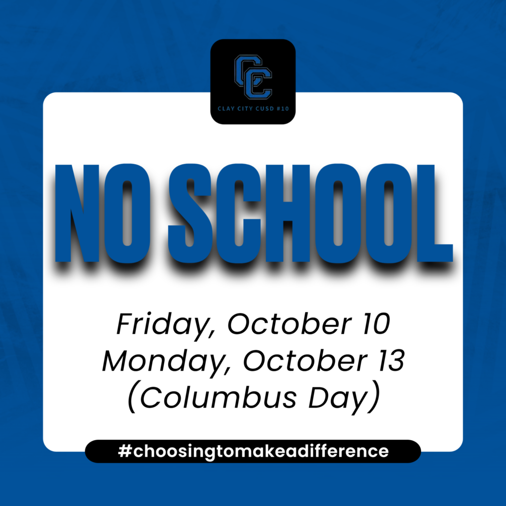 Please be advised that there will be no school on the following dates: Friday, October 10, 2023 Monday, October 13, 2023 (Columbus Day) Enjoy the long weekend, and we look forward to seeing everyone back on Tuesday, October 14!