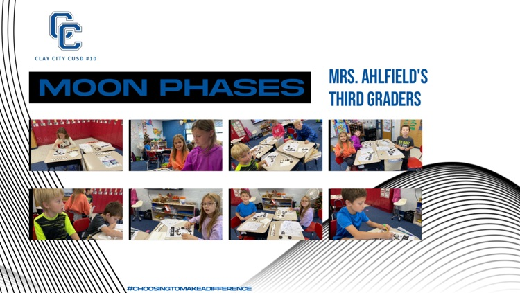 Mrs. Ahlfield's third graders had a "tasty" lesson on moon phases! They manipulated the icing on Oreos to mimic what the moon looks like as it goes through its phases.