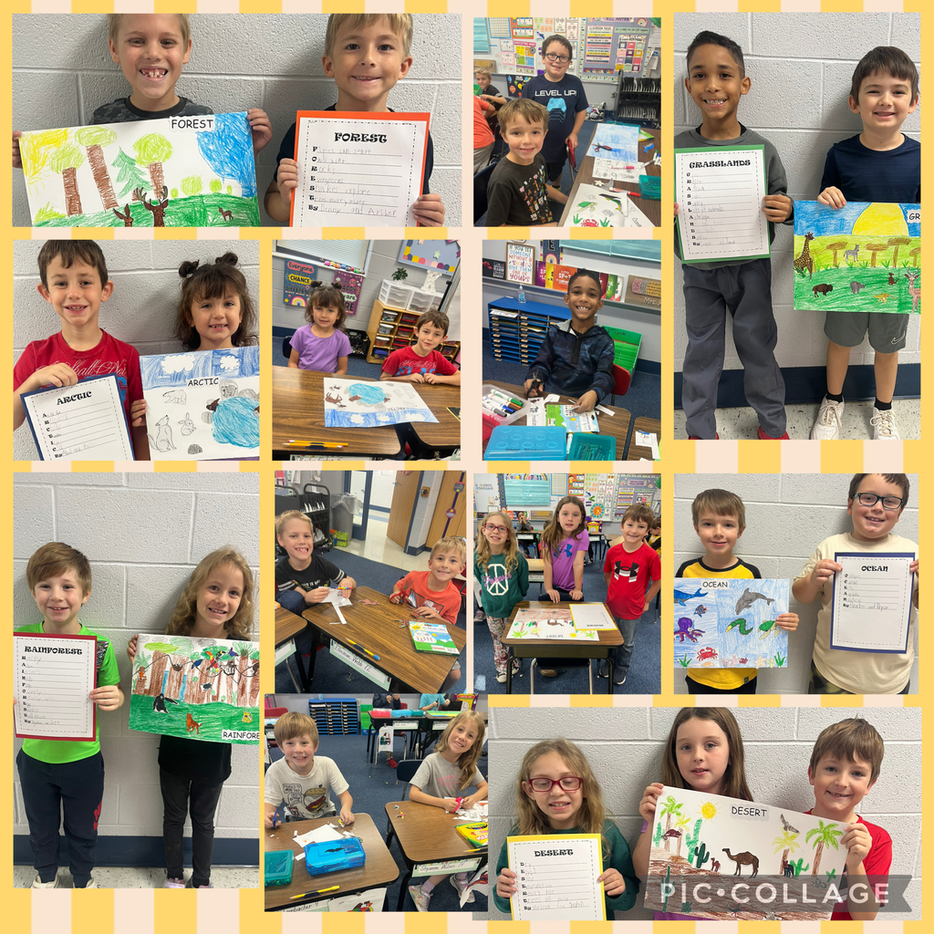 Mrs. Klein's second graders completed their unit on habitats by creating mini murals and writing acrostic poems!