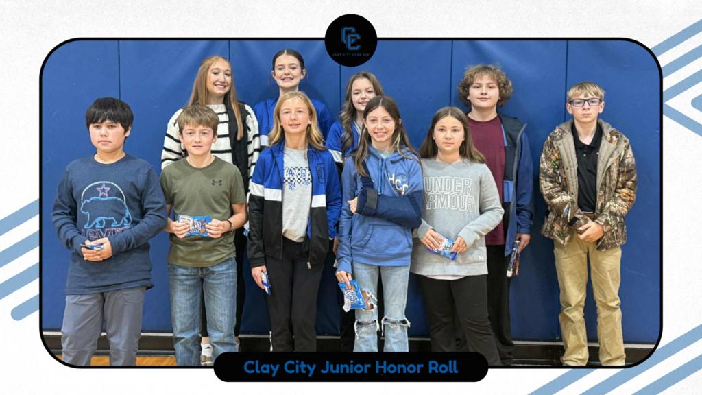 Congratulations to our Clay City Junior High students who made the honor rolls or had perfect attendance during the 1st quarter! Awesome job!