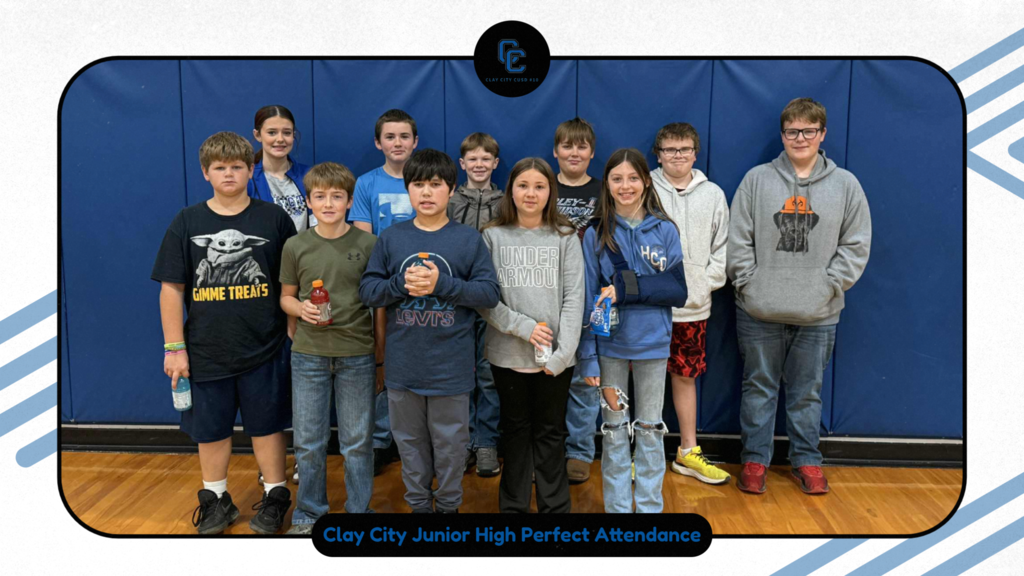 Congratulations to our Clay City Junior High students who made the honor rolls or had perfect attendance during the 1st quarter! Awesome job!