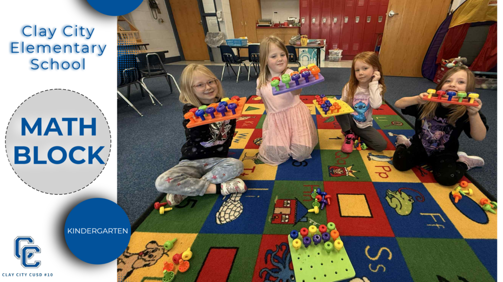 Some of Mrs. Yates' kindergarteners used manipulatives to display their counting skills during math block!