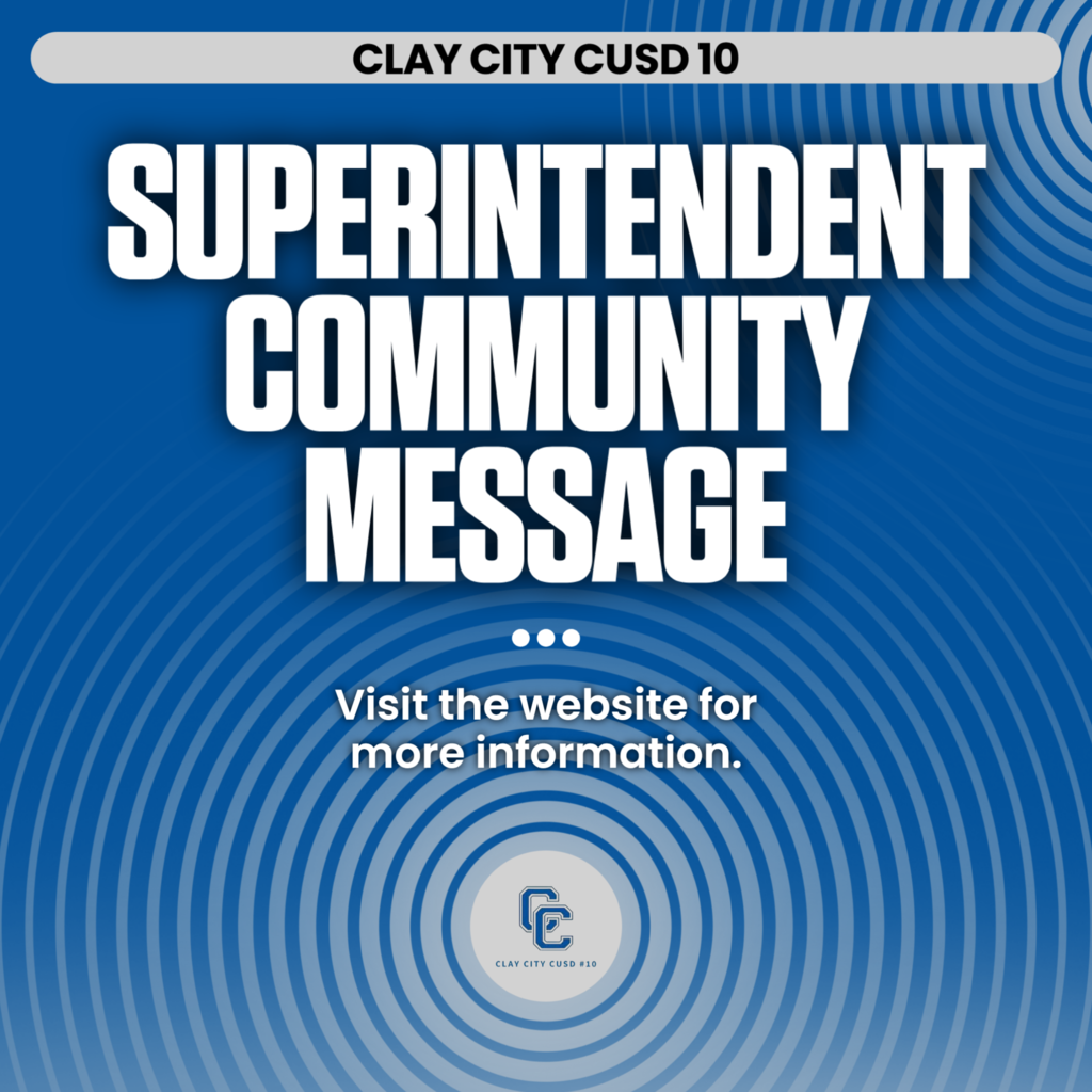 Be sure to check out the message from Superintendent Mr. Neubaum on the school website! On the home page, click on the Community Message button to read any new and engaging information concerning the district.