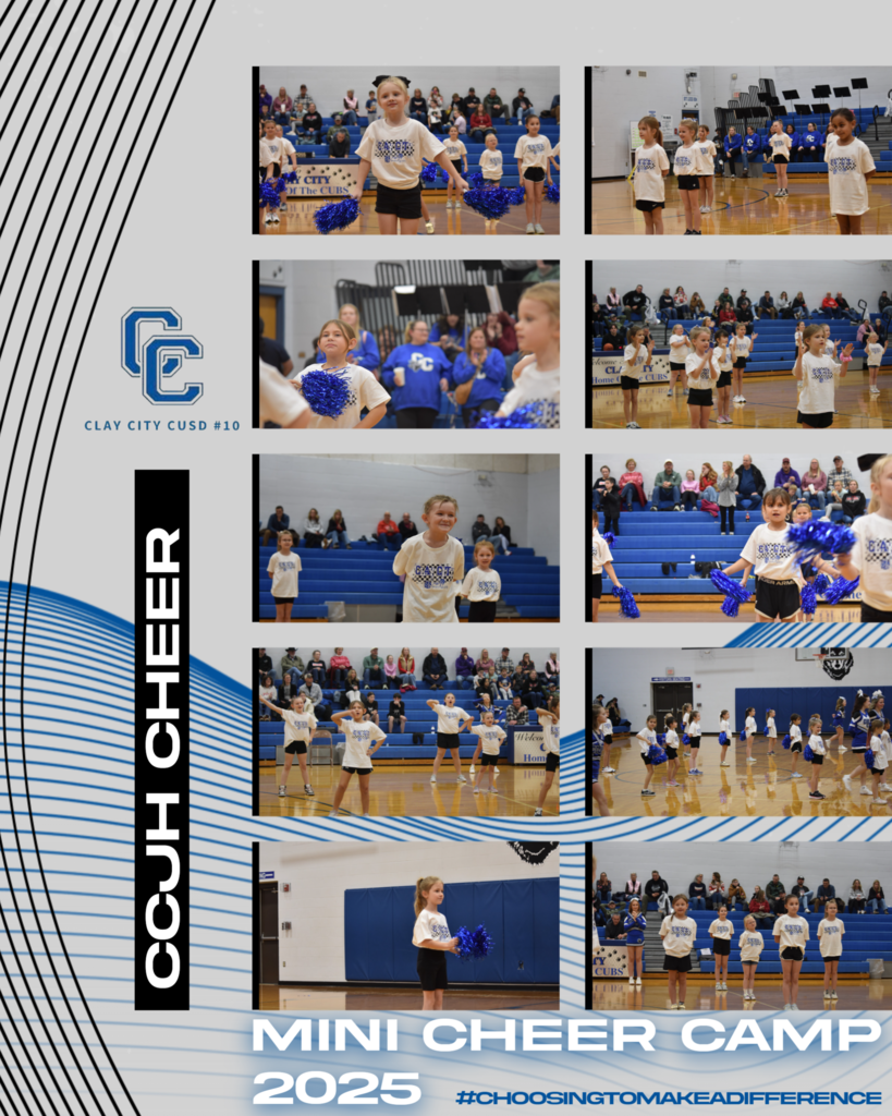 CCJH Cheerleaders hosted their annual Mini Cheer Camp this week. At last night's CCJH Basketball game, the camp members showed their newly learned skills. The camp attendees did a great job! Thank you to the CCJH Cheerleaders and Coach Thompson for making this such a great experience for the young girls!