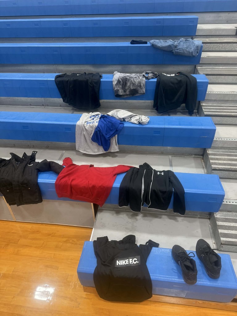 Lost & Found is overflowing. There are new items being added daily. If you see anything that belongs to your student, please have them stop by the Lost & Found to claim.