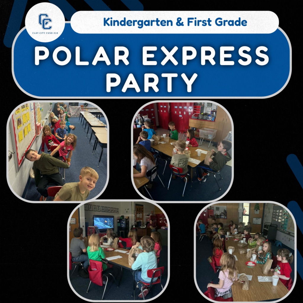 Mrs. Yates' kindergarteners and Miss Fender's first graders had their Polar Express Party today!