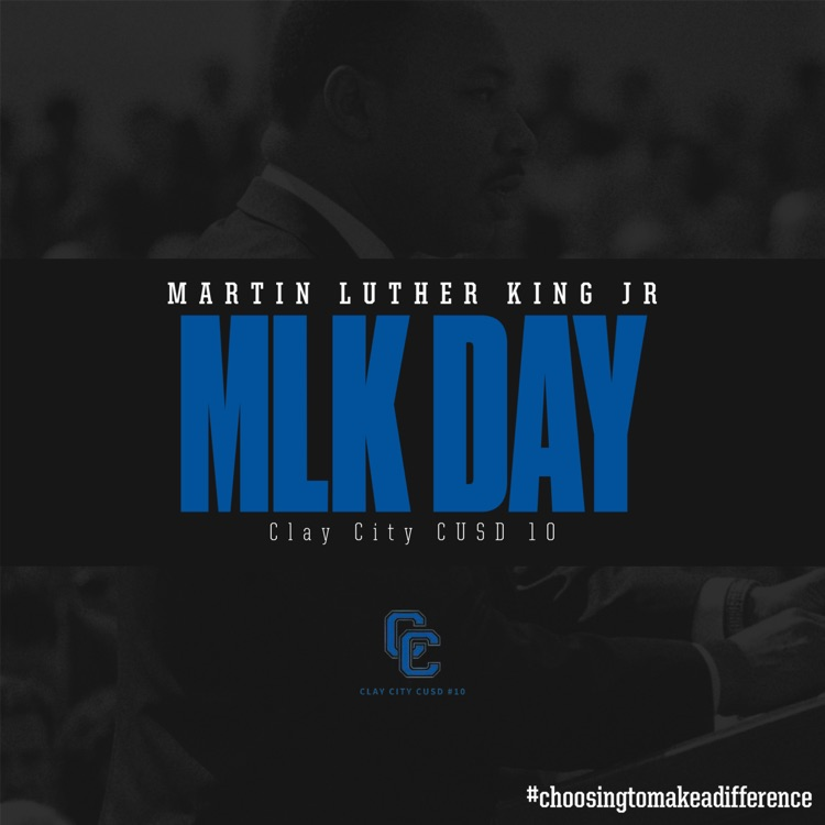 There will be no school on Monday, January 19 in observance of Martin Luther King Jr. Day.