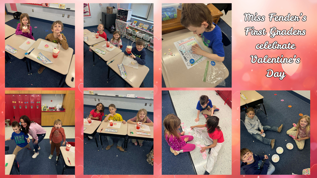 Miss Fender's first graders had fun celebrating Valentine's Day! They played games, made cards, and had treats.