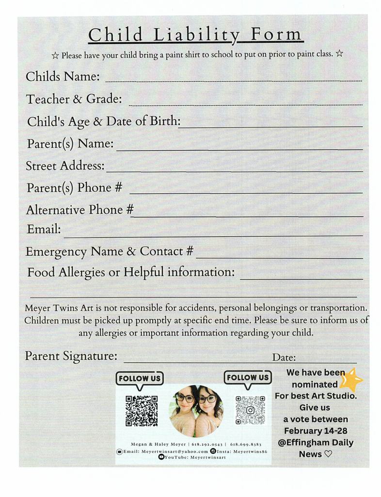 Meyer Art will be at Clay City Schools on Wednesday, February 24. Please see attached flyers for more information or contact the school at 618.676.1431 for more information.