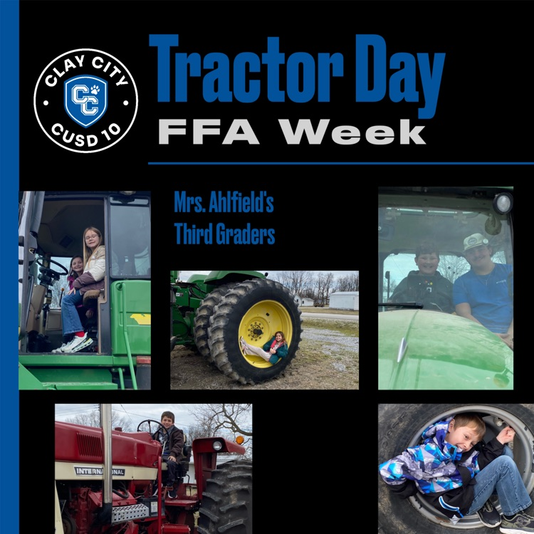 Here are Mrs. Ahlfield's third graders having some fun during FFA Tractor Day!