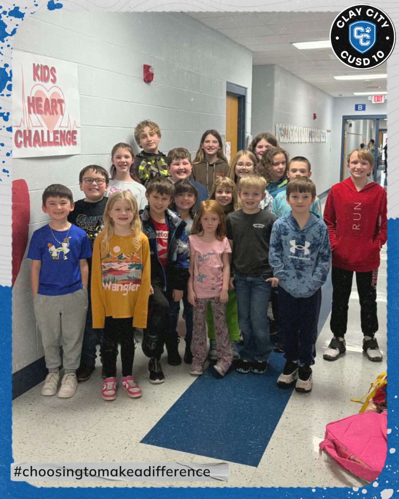 Clay City students exceeded their goal of $1,500 and raised $1,921 for the American Heart Association! Sterling T. and Shyanne W. were our top two students who earned the most with donations totaling $400+ each. Great work done by all the students who participated!