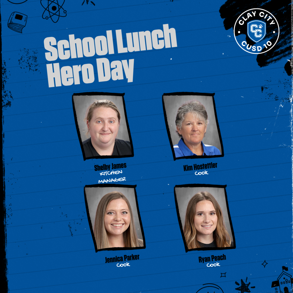 "For many children, the cafeteria is the first place they enter on a school day. From the first time through the cafeteria line, the lunch hero has more than nutrition on their minds.  The well-being of every child is important to them.  Keeping them safe, happy, and providing them with good and delicious food is also a priority," (NationalDayCalendar.com).  Thank you to our kitchen team for providing delicious food and options to our students each morning and lunch hour! We appreciate you!