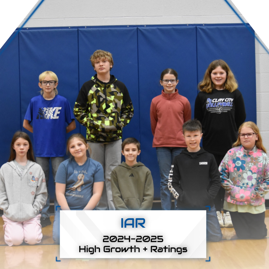 Clay City Elementary held an assembly today to discuss the upcoming IAR testing as well as celebrating the accomplishments of last year's testing groups. These students have done a fabulous job and we are confident in their ability to do well this year! Congratulations on applying yourself and doing such a great job!
