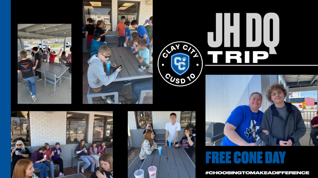 Recently, the junior high students took advantage of free cone day at the local Dairy Queen as a reward for their upcoming IAR preparation. Thank you to DQ for obliging our group!