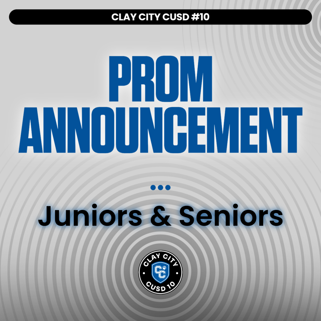 Juniors & Seniors, Prom is quickly approaching! If you plan to bring a date who does not attend Clay City High School, you must complete and turn in a Prom Date Request Form for approval. These forms can be picked up in the high school office. All Prom Date Request Forms are due in the high school office by April 13th. Prom will be held April 18th at the Nostalgia Theater in Flora from 6–10 PM, with Coronation beginning at 7 PM.
