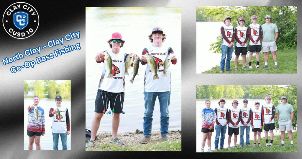 Congratulations to our North Clay - Clay City Bass Fishing team! This past weekend seniors Kamden Bruner and Jaxon Prochazka snagged a first place finish on the water. This win keeps them in first overall this season with two events left. Keep up the great work!