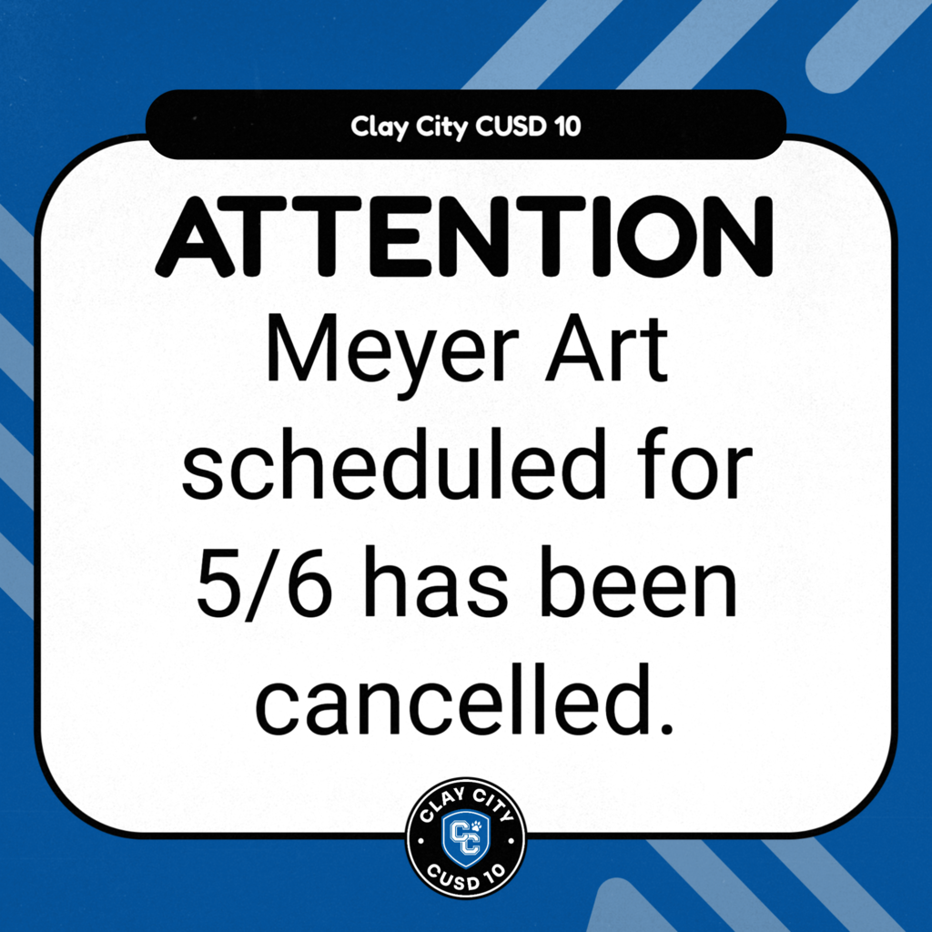 The Meyer Art event scheduled for Wednesday, May 6 has been cancelled due to unforeseen circumstances. Families will be issued a refund.
