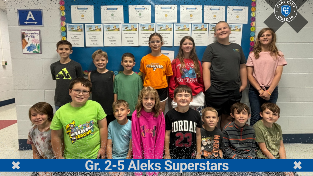 Congratulations to our second-fifth grade Aleks superstars! Great work and great way to wrap up the year!