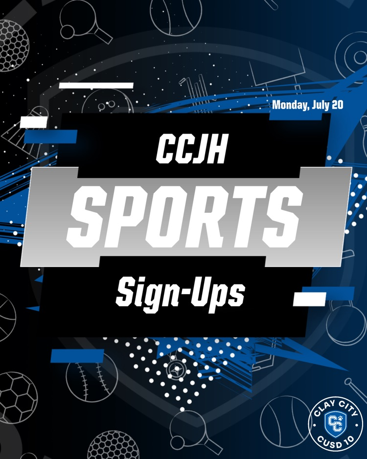 Monday, July 20th from 6:30-7:30pm Coach Mitchel will be at the school for official CCJH baseball and cross country sign-ups. A guardian present to sign up. Contact the school if you have any questions or concerns.