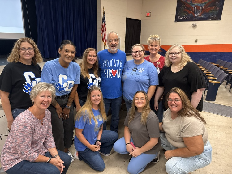 CC teachers with educator comedian Gerry Brooks
