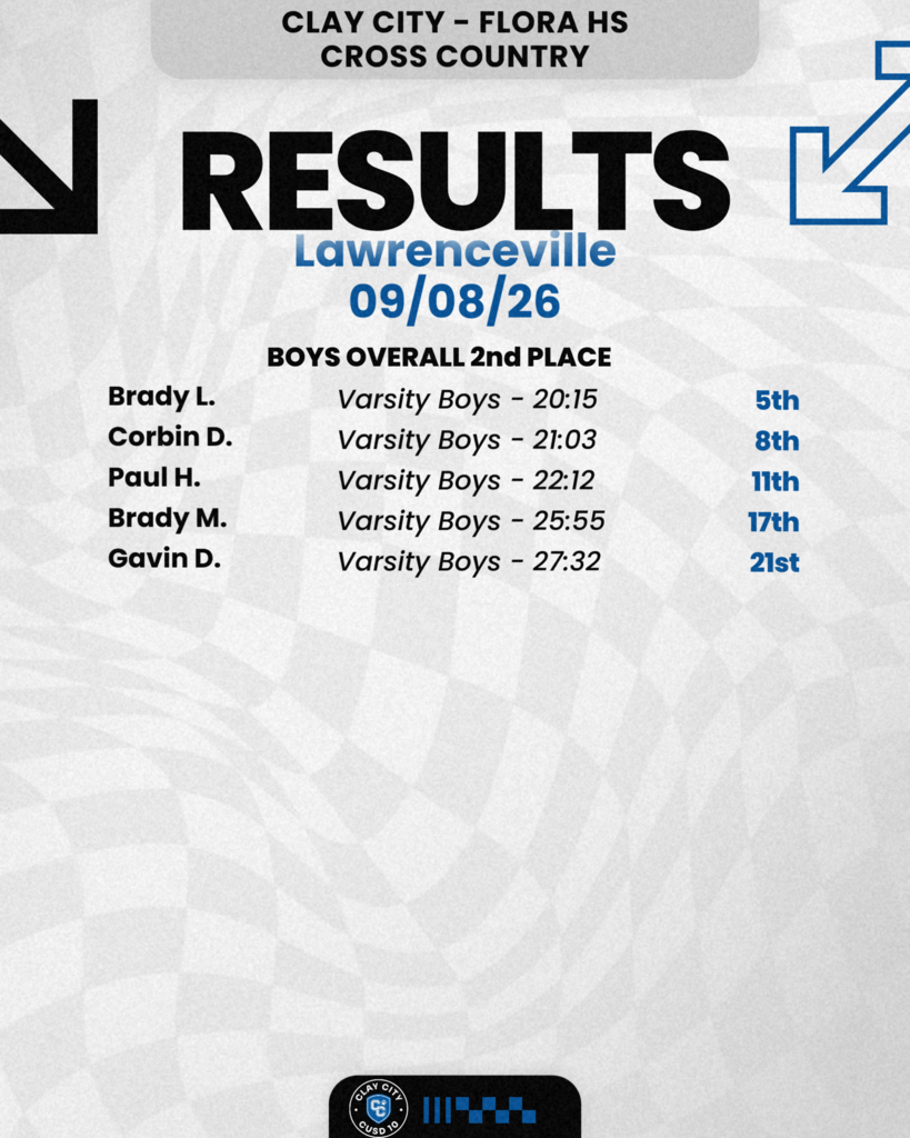 Clay City - Flora JH and HS Cross Country have been doing fantastic at their races! Check out these results from the past few meets!