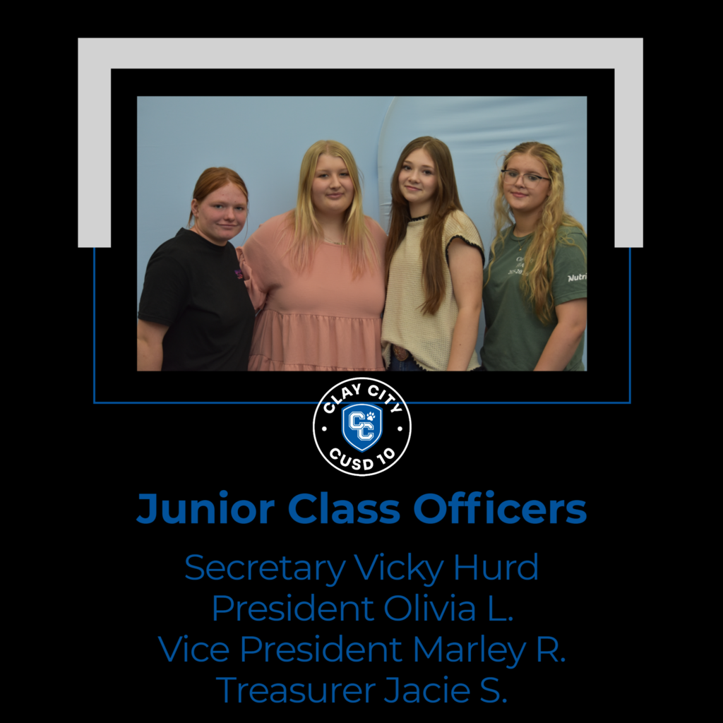Juniors: Olivia Lewis (President), Marley Rawls (Vice President), Vicky Hurd (Secretary), Jacie Sebring (Treasurer)