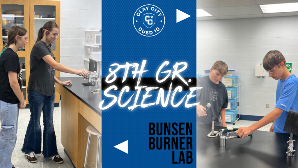 Ms. Walker's eighth graders practiced lab safety with Bunsen burners as they prepared for some upcoming labs that will utilize Bunsen burners.