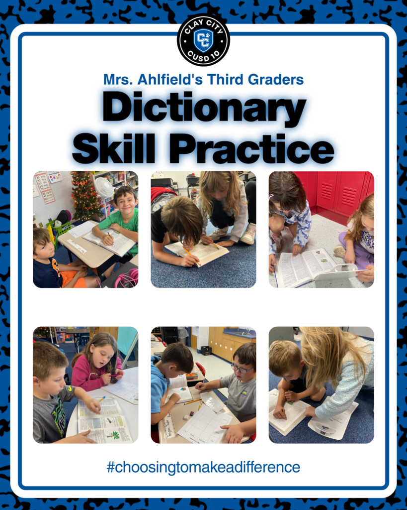 Mrs. Ahlfield's third graders have been working on their dictionary skills!